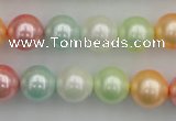 CSB353 15.5 inches 12mm round mixed color shell pearl beads