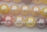 CSB354 15.5 inches 12mm round mixed color shell pearl beads