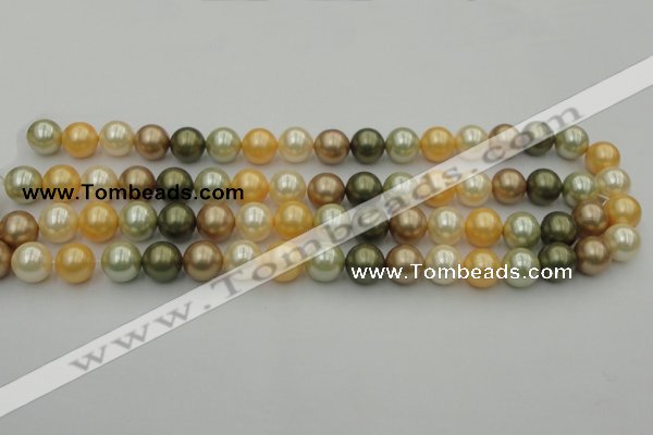 CSB360 15.5 inches 12mm round mixed color shell pearl beads