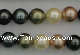 CSB361 15.5 inches 12mm round mixed color shell pearl beads