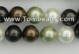 CSB362 15.5 inches 12mm round mixed color shell pearl beads