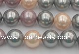 CSB365 15.5 inches 12mm round mixed color shell pearl beads