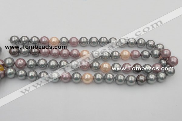 CSB365 15.5 inches 12mm round mixed color shell pearl beads