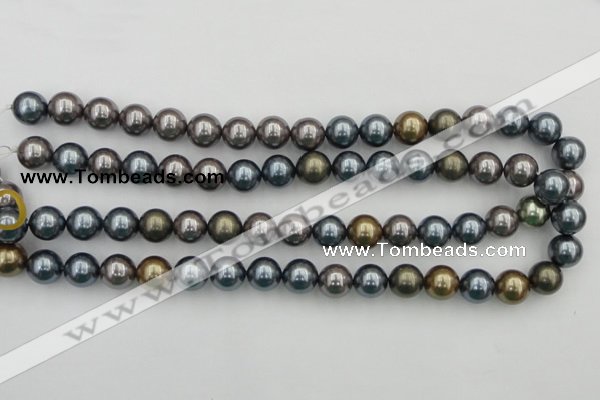 CSB366 15.5 inches 12mm round mixed color shell pearl beads