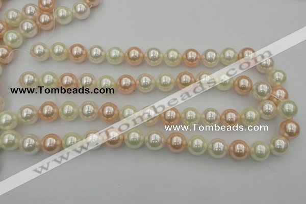 CSB370 15.5 inches 14mm round mixed color shell pearl beads