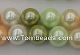 CSB379 15.5 inches 14mm round mixed color shell pearl beads