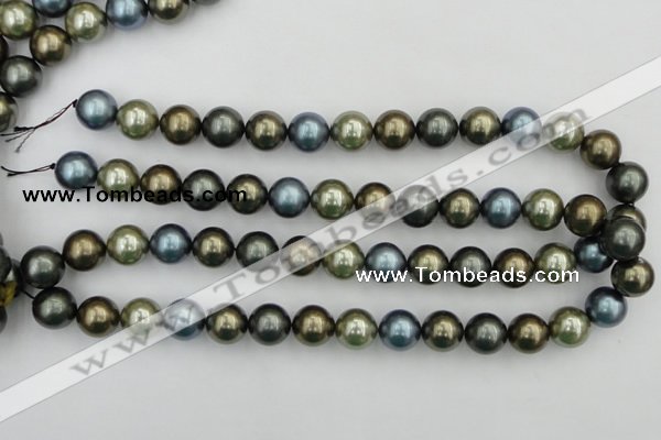 CSB384 15.5 inches 14mm round mixed color shell pearl beads