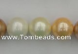 CSB392 15.5 inches 16mm round mixed color shell pearl beads
