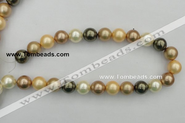 CSB394 15.5 inches 16mm round mixed color shell pearl beads