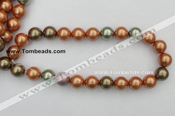 CSB397 15.5 inches 16mm round mixed color shell pearl beads