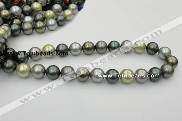 CSB398 15.5 inches 16mm round mixed color shell pearl beads