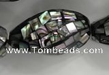 CSB4071 15.5 inches 14*26mm twisted rice abalone shell beads wholesale