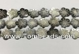 CSB4108 15.5 inches 20mm carved flower abalone shell beads