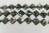 CSB4122 15.5 inches 16*16mm diamond abalone shell beads wholesale