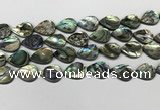 CSB4138 15.5 inches 13*18mm flat teardrop abalone shell beads