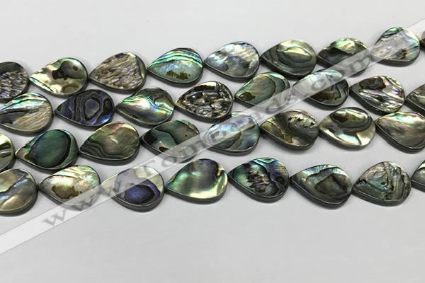CSB4138 15.5 inches 13*18mm flat teardrop abalone shell beads