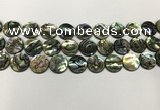 CSB4171 15.5 inches 14*14mm coin abalone shell beads wholesale