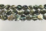 CSB4172 15.5 inches 16*16mm coin abalone shell beads wholesale