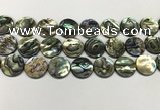 CSB4173 15.5 inches 18*18mm coin abalone shell beads wholesale