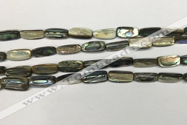 CSB4176 15.5 inches 8*16mm trihedron abalone shell beads wholesale