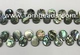 CSB4183 Top drilled 13*18mm flat teardrop balone shell beads