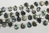 CSB4186 Top drilled 10*14mm flat teardrop balone shell beads