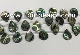 CSB4188 Top drilled 13*18mm flat teardrop balone shell beads