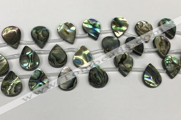 CSB4188 Top drilled 13*18mm flat teardrop balone shell beads