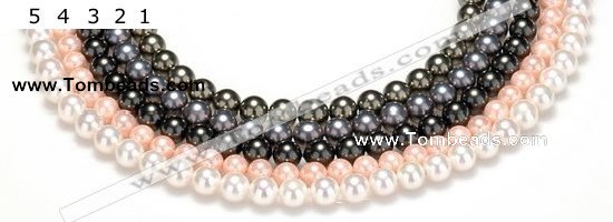 CSB42 16 inches 8mm round shell pearl beads Wholesale