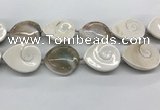 CSB4505 15.5 inches 28*38mm - 32*42mm teardrop shell beads wholesale