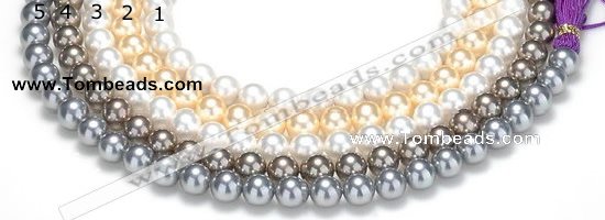 CSB48 16 inches 10mm round shell pearl beads Wholesale