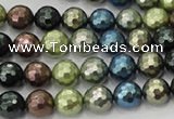 CSB531 15.5 inches 10mm faceted round mixed color shell pearl beads