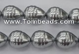 CSB550 15.5 inches 12*15mm whorl teardrop shell pearl beads