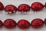 CSB554 15.5 inches 12*15mm whorl teardrop shell pearl beads