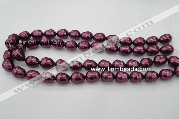 CSB556 15.5 inches 12*15mm whorl teardrop shell pearl beads