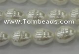 CSB557 15.5 inches 12*15mm whorl teardrop shell pearl beads