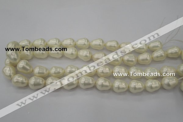 CSB565 15.5 inches 14*18mm whorl teardrop shell pearl beads