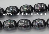 CSB586 15.5 inches 13*16mm whorl oval shell pearl beads