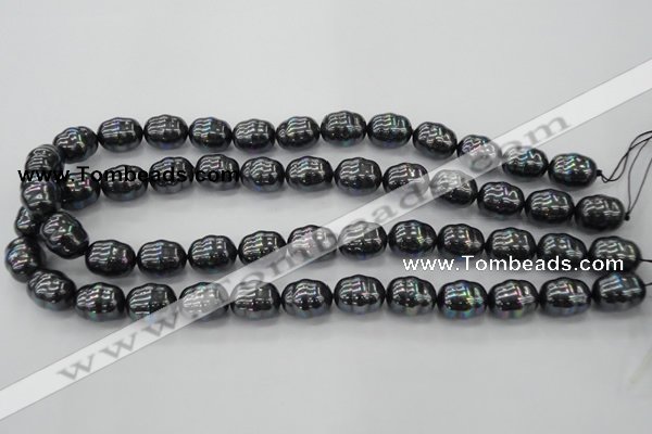 CSB586 15.5 inches 13*16mm whorl oval shell pearl beads