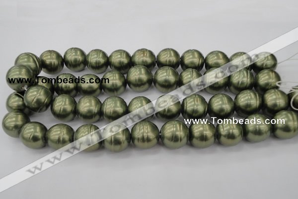 CSB647 15.5 inches 18mm whorl round shell pearl beads