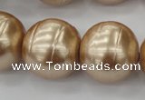 CSB662 15.5 inches 22mm whorl round shell pearl beads