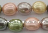 CSB679 15.5 inches 16*19mm oval mixed color shell pearl beads