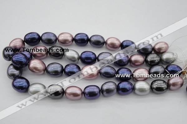 CSB680 15.5 inches 16*19mm oval mixed color shell pearl beads