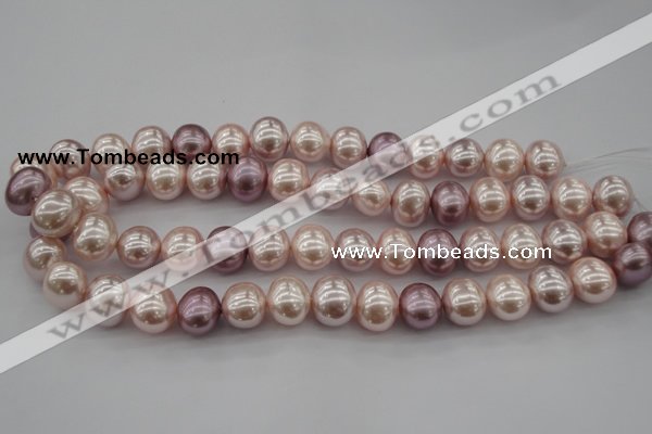 CSB693 15.5 inches 13*15mm oval mixed color shell pearl beads