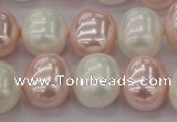 CSB712 15.5 inches 16*19mm oval mixed color shell pearl beads