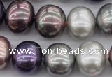 CSB714 15.5 inches 16*19mm oval mixed color shell pearl beads