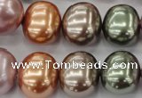 CSB716 15.5 inches 16*19mm oval mixed color shell pearl beads