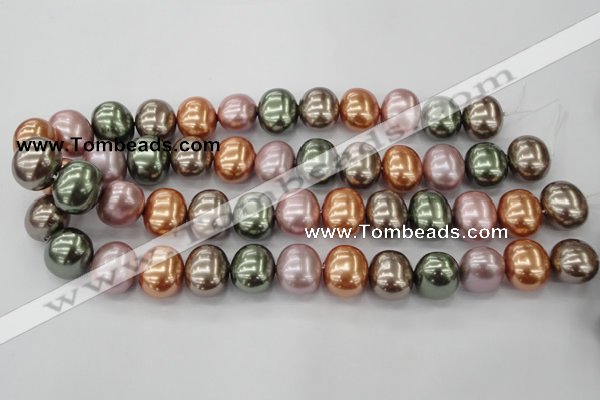 CSB716 15.5 inches 16*19mm oval mixed color shell pearl beads