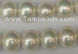 CSB800 15.5 inches 13*15mm oval shell pearl beads wholesale