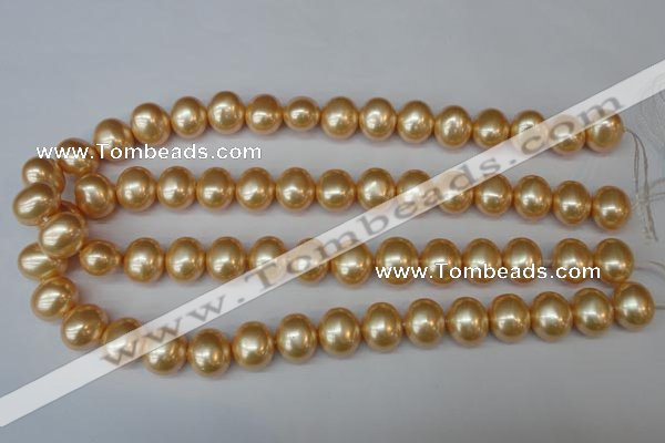 CSB803 15.5 inches 13*15mm oval shell pearl beads wholesale